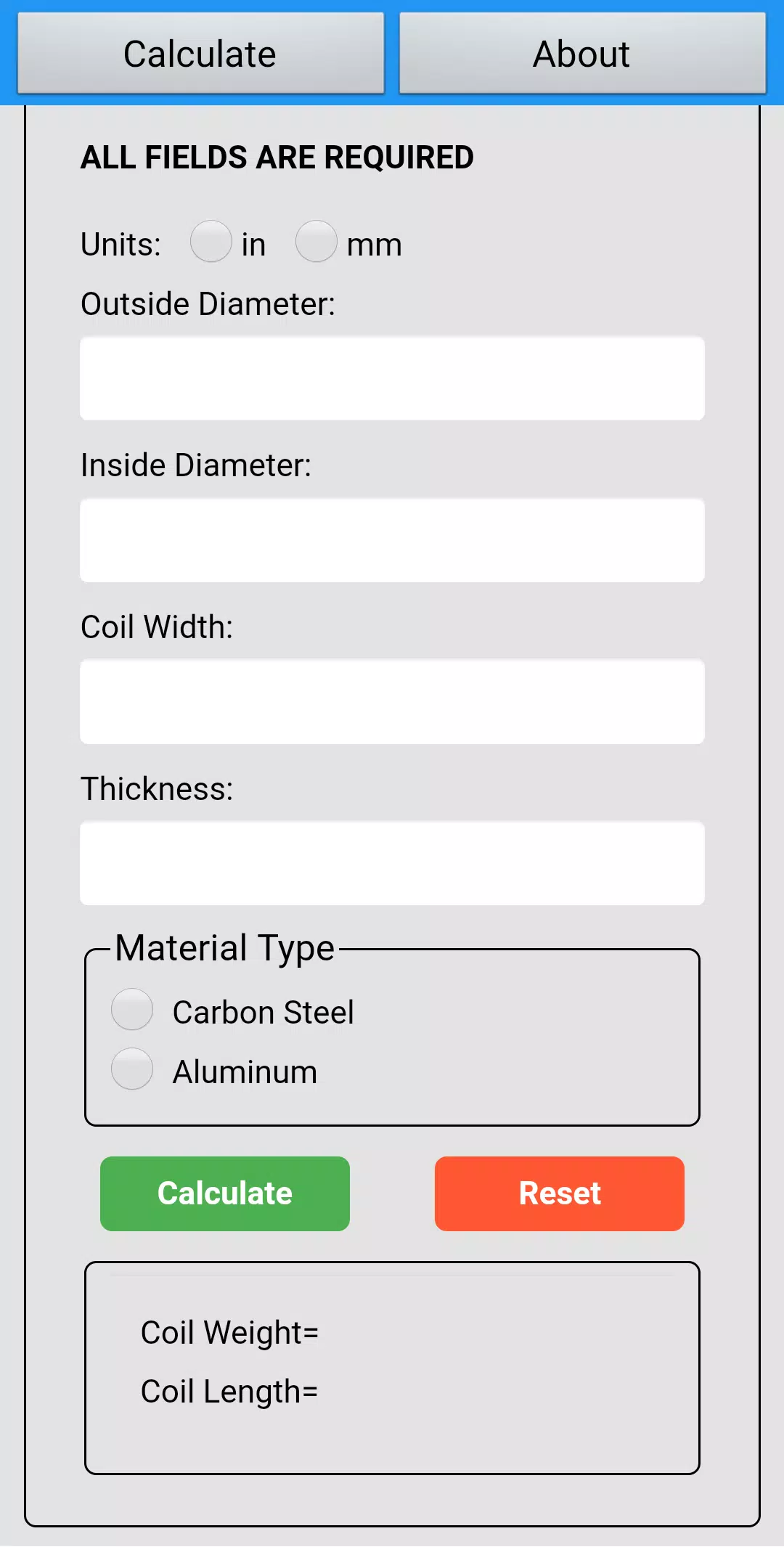 Steel Coil Calculator