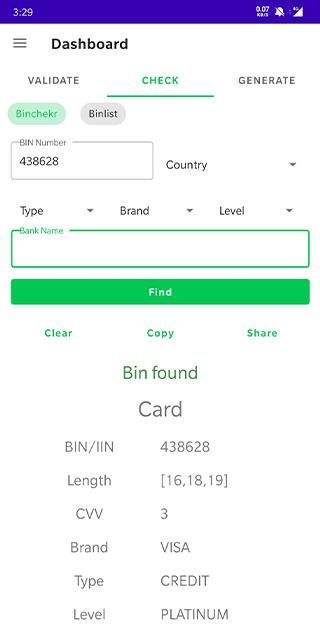 Bin Checker Pro Check Validate Generate Bin Para Android Apk Baixar