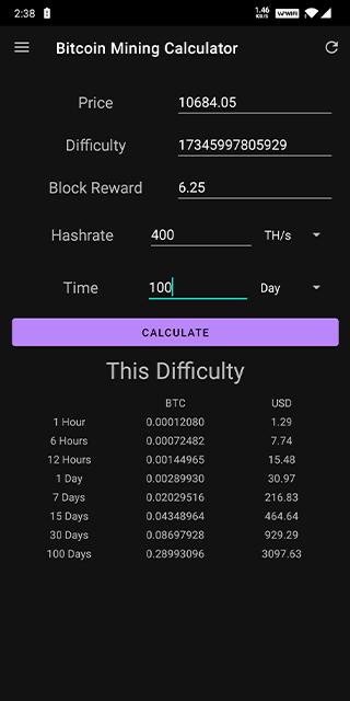 calculator mining bitcoin)