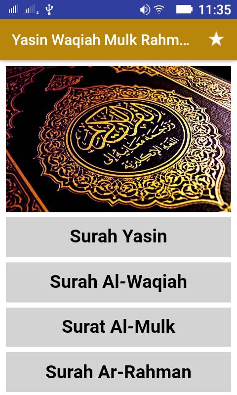 Yasin Al Waqiah Al Mulk Ar Rahman Al Kahfi For Android Apk