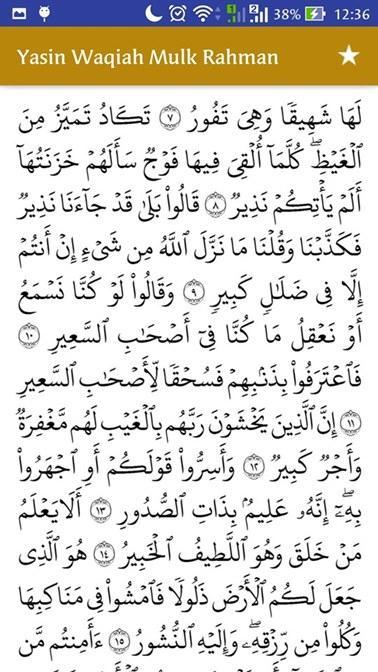 Yasin Al Waqiah Al Mulk Ar Rahman Al Kahf For Android Apk Download