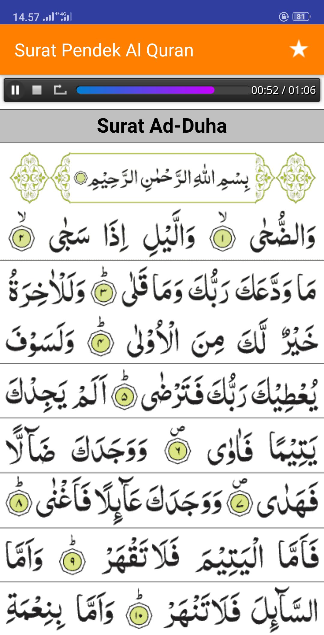 Surat Surat Pendek Al Quran Juz 30 Mp3 Offline For Android