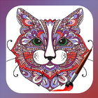 Adult coloring book : Animals Art-icoon