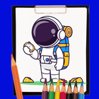Livre de coloriage astronaute icône