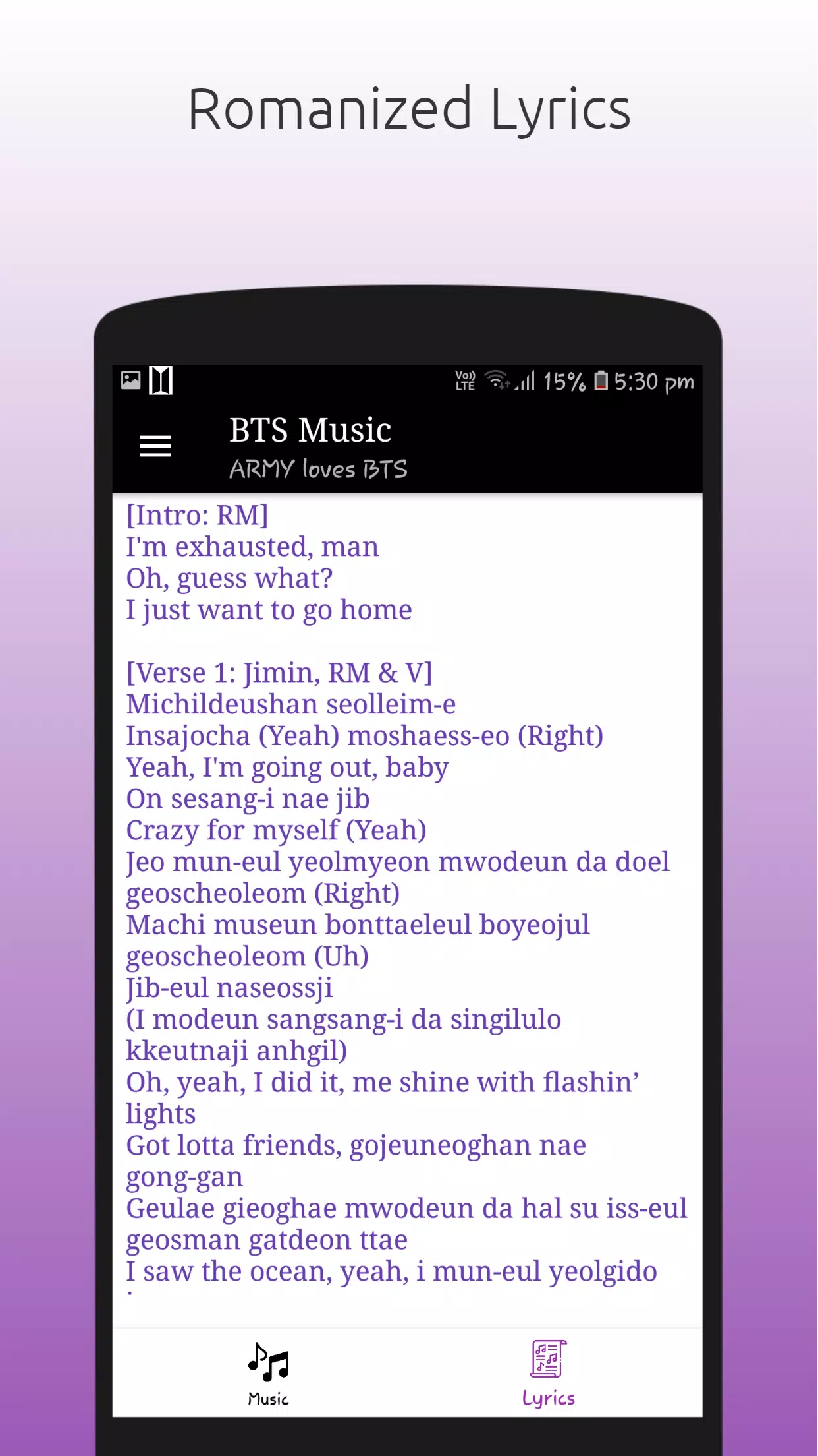 BTS All songs (2013-2020) with Romanized lyrics. APK for Android Download
