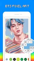 BTS Pixel Art Free Color By Number Coloring Book Poster