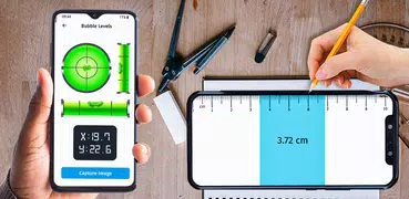 バブルレベルメーター - ルーラー＆デジタルコンパス