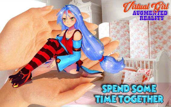 Virtual girl augmented reality poster