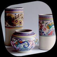 Conception de poterie avec la couleur Affiche