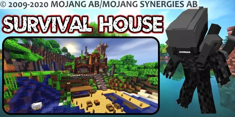 Casa Survival (Survival House) Versão Bedrock Edition(Win10,PE,Xbox)  Minecraft Map