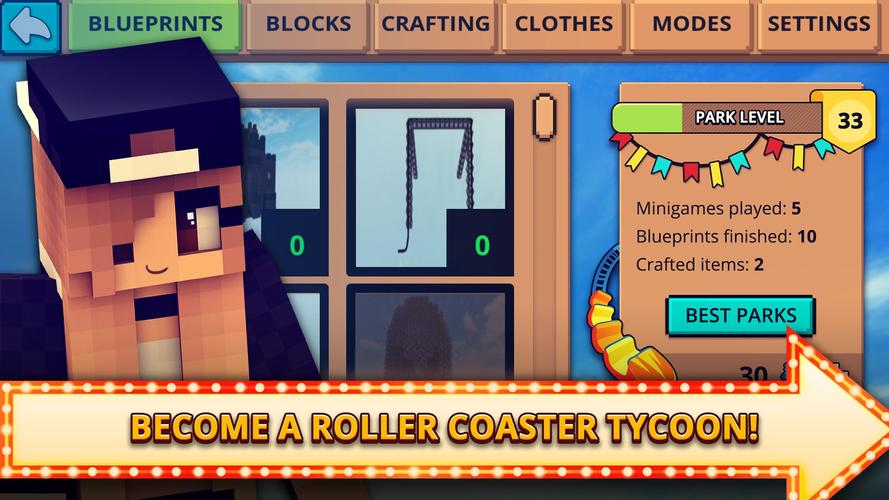 無料で テーマパーククラフト2 ローラーコースターの建設と乗り方 子供向けゲーム アプリの最新版 Apk1 4をダウンロードー Android用 テーマパーククラフト2 ローラーコースターの建設と乗り方 子供向けゲーム Apk の最新バージョンをダウンロード Apkfab Com Jp