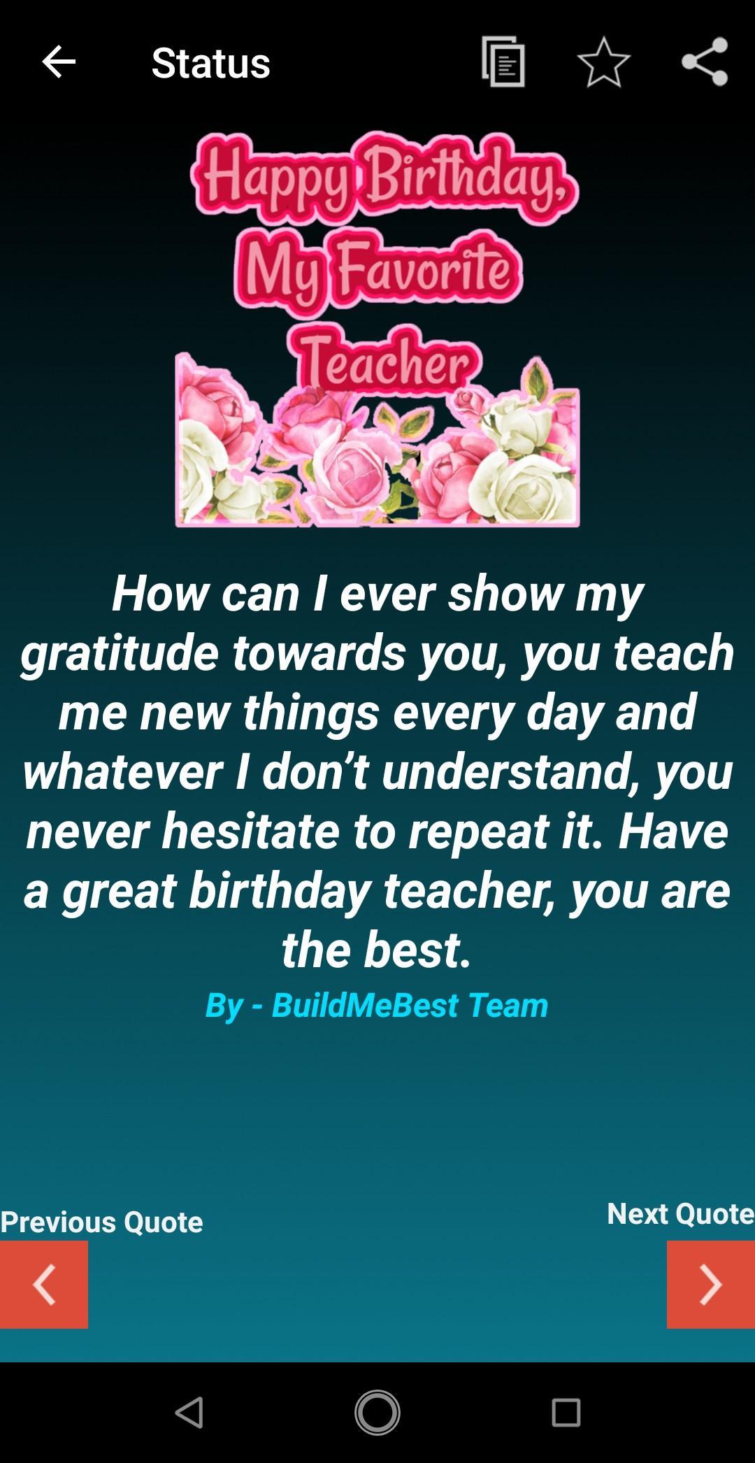 Best Quotes For Birthday Wishes To Teacher