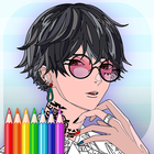 Kawaii Anime Boy Coloring Book-icoon