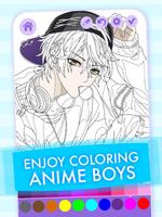 Kawaii Anime Boy Coloring Book पोस्टर