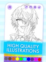 Kawaii Anime Boy Coloring Book Ekran Görüntüsü 1