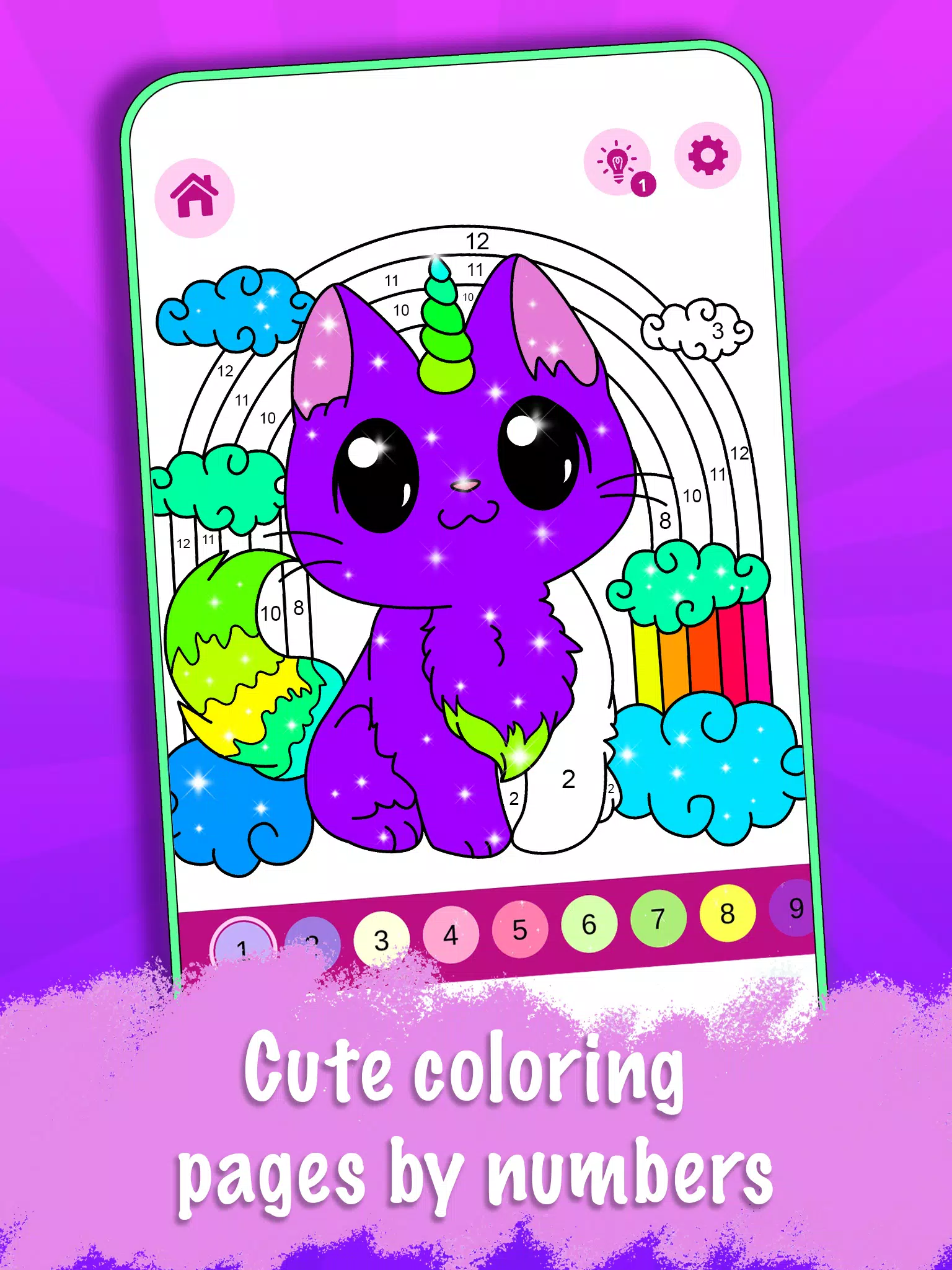 Descarga de APK de Gato Unicornio Libro Para Colorear Por Numeros para  Android