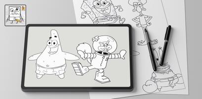 Drawing Sponge, Gary & Patrick Poster