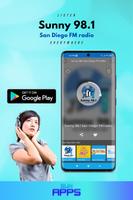 Sunny 98.1 San Diego FM radio الملصق