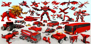 Juego de coches robot león