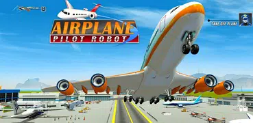 Robot Airplane Pilot Games 3D
