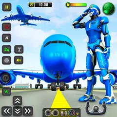 Robot Airplane Pilot Games 3D