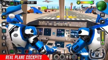 Robot Airplane Pilot Games 3D imagem de tela 1