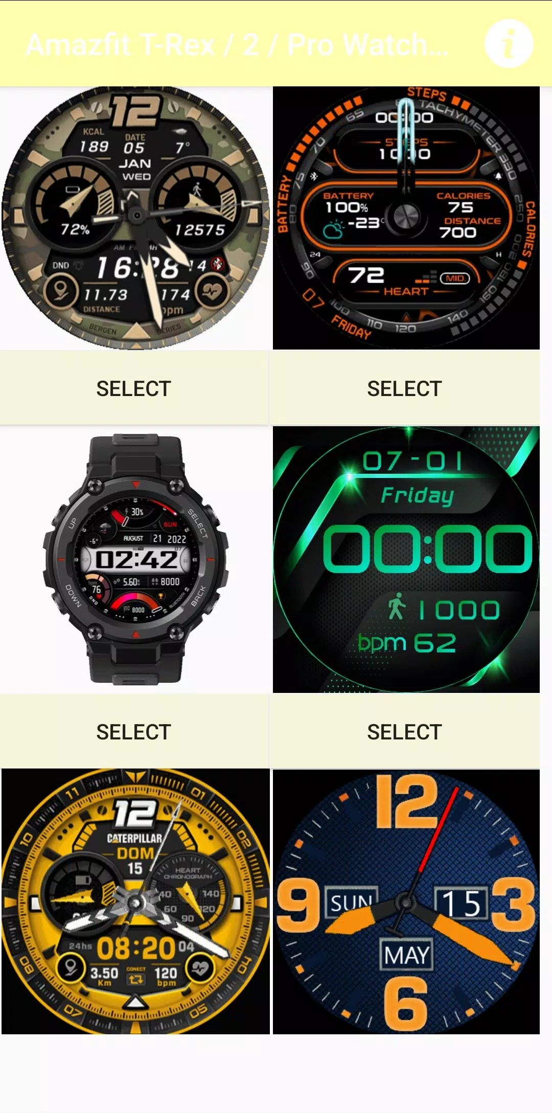 amazfit trex watchfaces