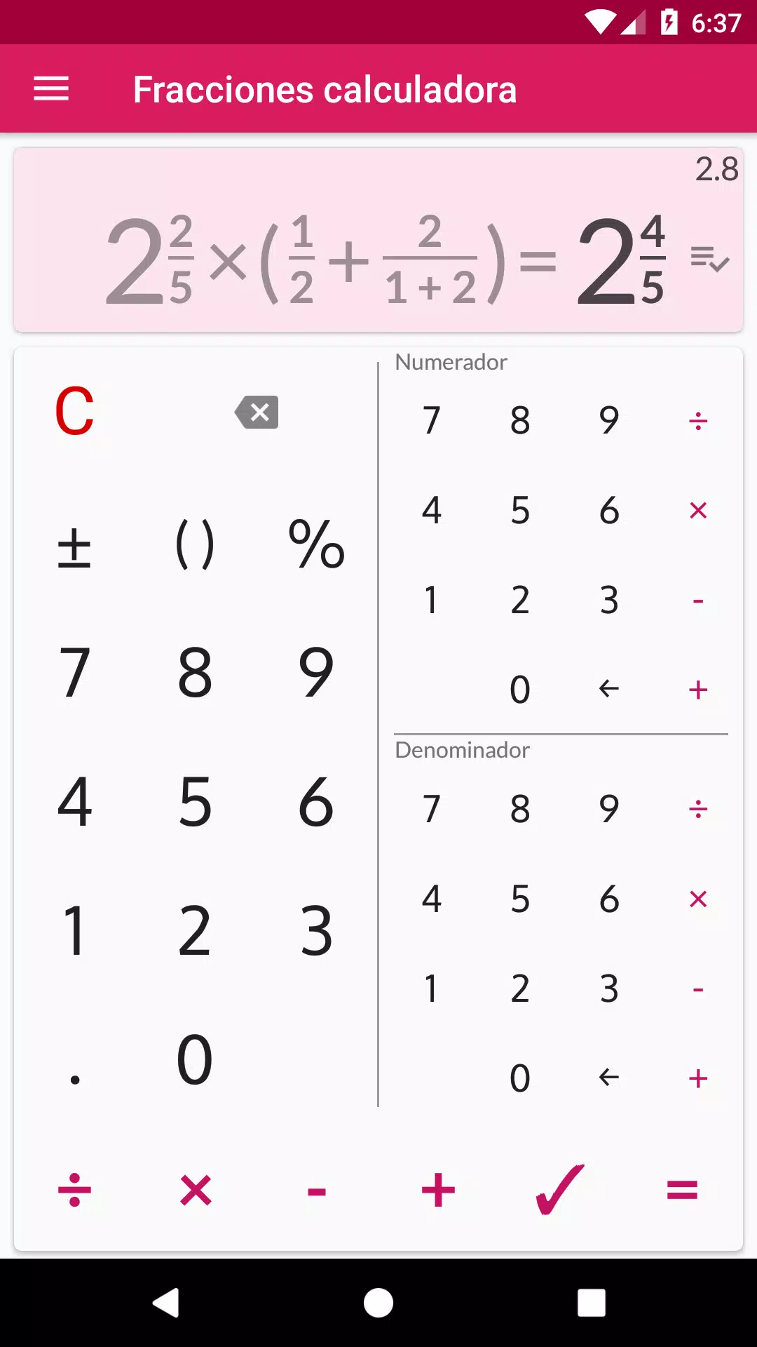 Calculadora de fracciones for Android - APK Download