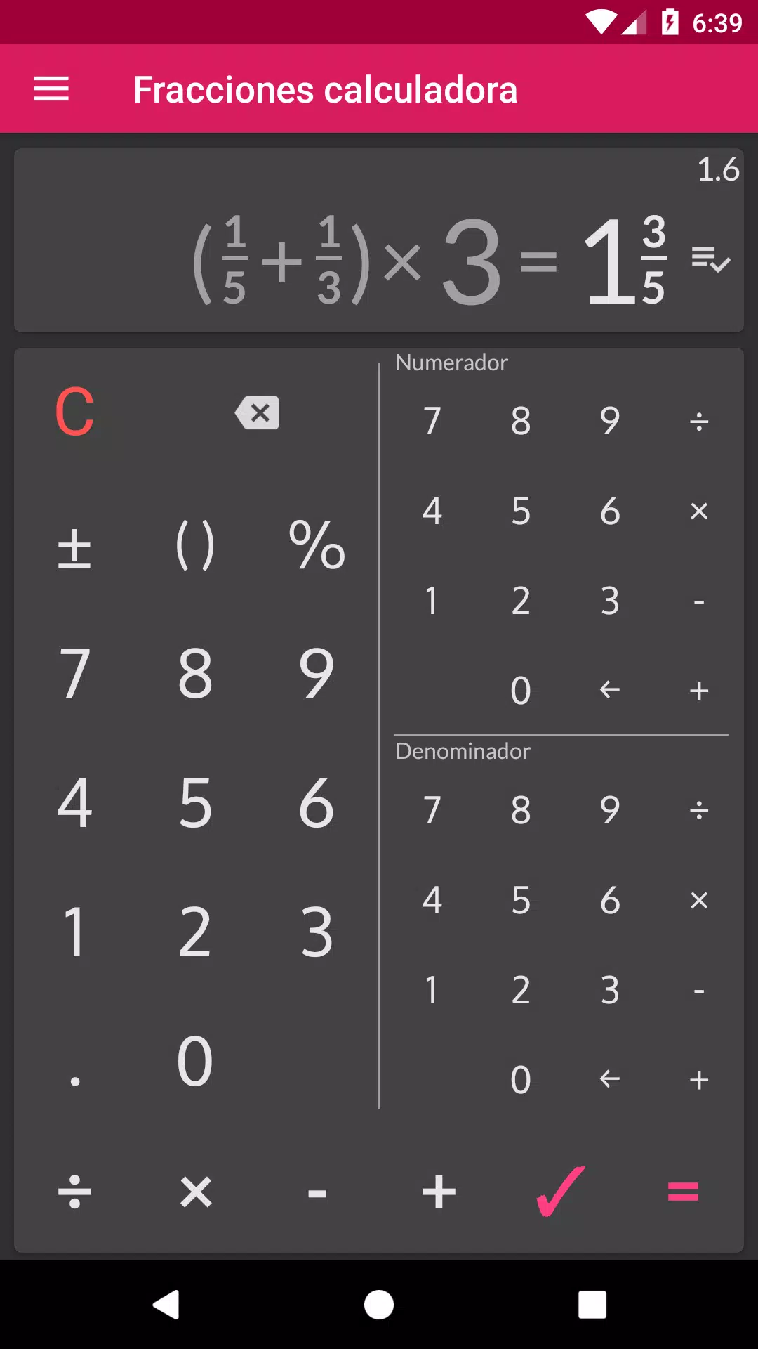 Descarga de APK de Calculadora de fracciones para Android