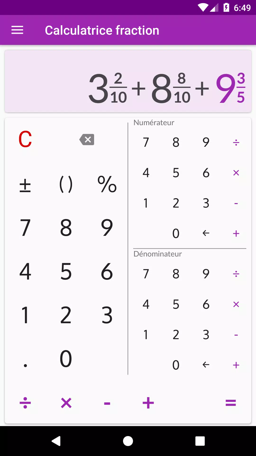 Calculateur de fractions APK pour Android Télécharger