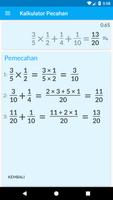 Kalkulator pecahan + solusi screenshot 1