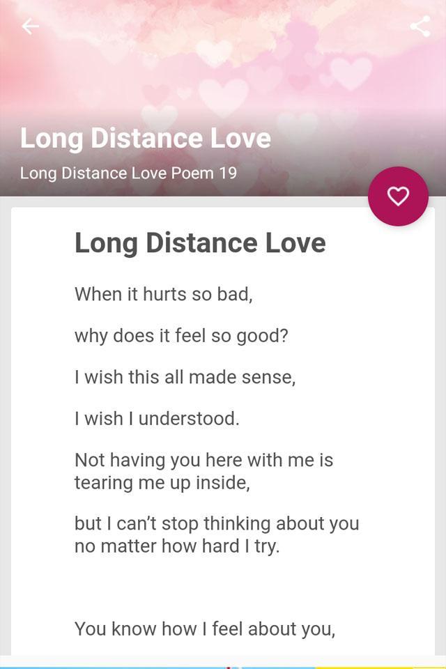 Poem distance love ‘Love poems
