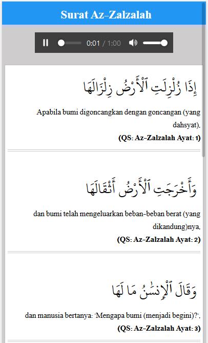 Surat Al Zalzalah Ayat 7 8