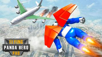 Flying Police Panda Robot Game: Robot Car Game تصوير الشاشة 1