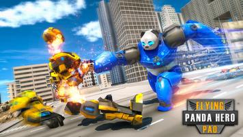 Flying Police Panda Robot Game: Robot Car Game ảnh chụp màn hình 3