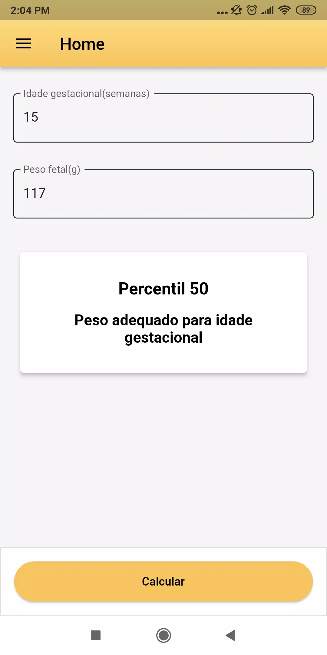 Descarga de APK de Calculadora de Percentil Fetal para Android
