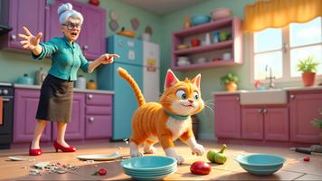 Prank Cat vs Angry Granny постер