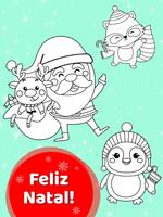 Feliz   Livro de colorir de Natal para crianças Cartaz