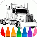 Coloriage de camion remorque