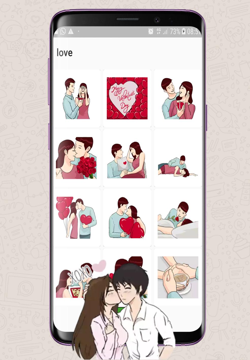 Love Romance Sticker For Whatsapp Kiss And Hugs For Android
