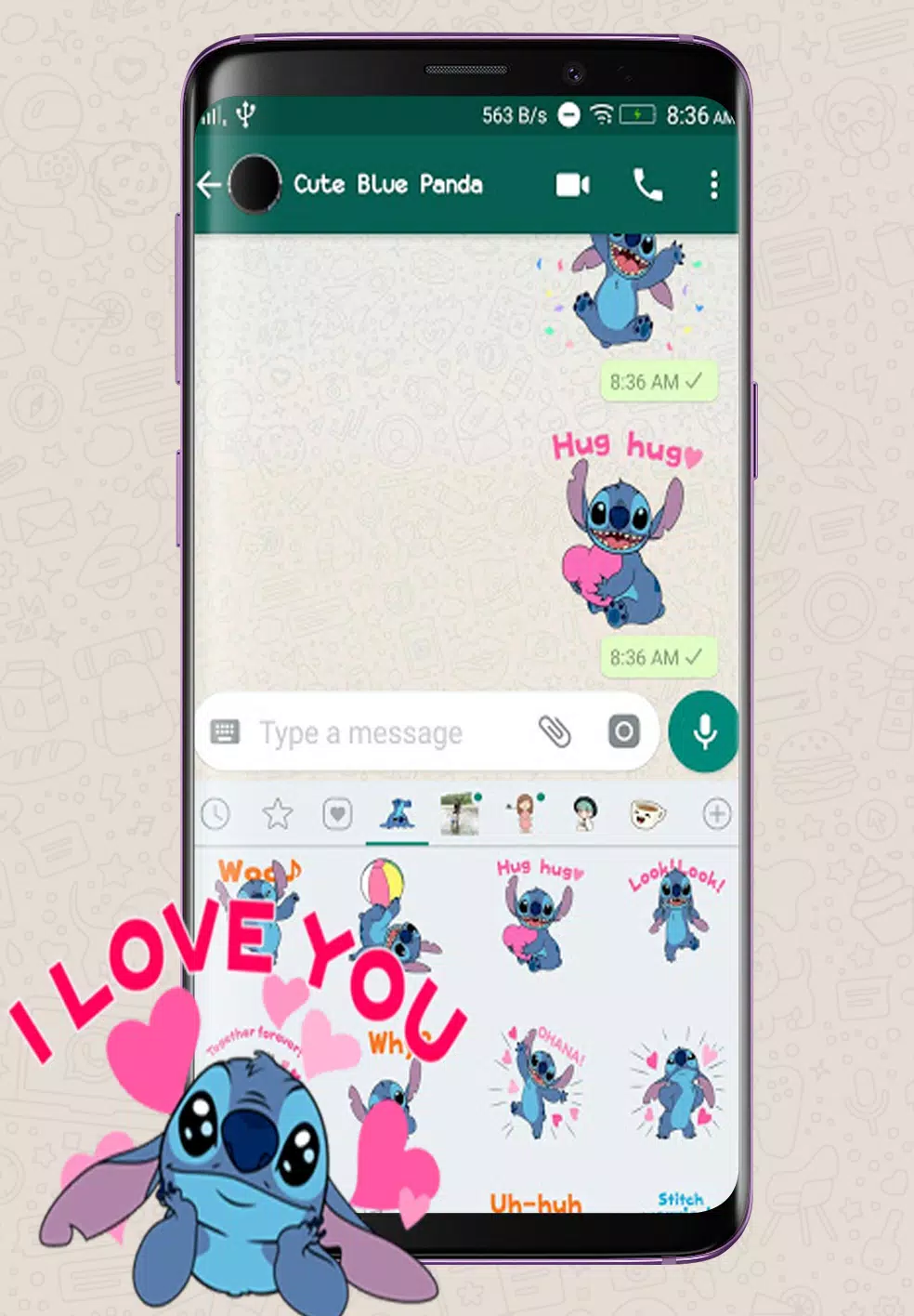 Cute Blue Koala Stitch Sticker – Apps on Google Play