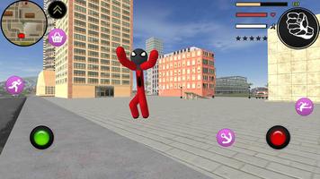 Stickman Spider Rope Hero : Crime City Simulator captura de pantalla 3