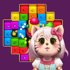 Kitty Girl Pop Blocks-icoon