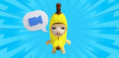 Banana Cat llorando Fake Call captura de pantalla 1