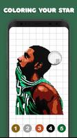 Basketball Pixel Art Coloring  Affiche