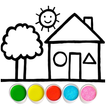 Glitter House coloring for kid