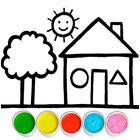 Glitter House coloring for kid biểu tượng