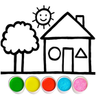 Glitter House coloring for kid icon