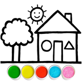 Glitter House coloring for kid icon