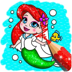 Mermaid coloring for kids